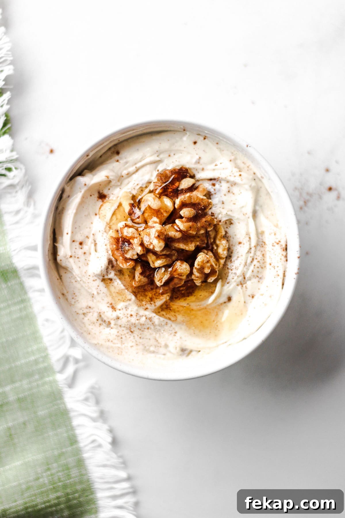 Homemade Honey Walnut Cream Cheese Spread Recipe 4 Whipped cream cheese with honey and chopped walnuts.