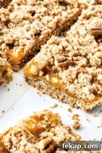 Peach bars with crumb topping.
