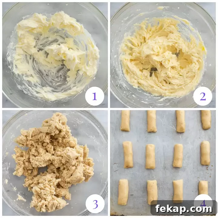 step by step photos showing how to make nutmeg logs