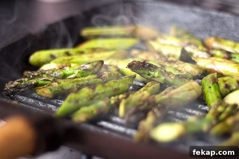 Roasted Asparagus with Preserved Lemon Recipe 3 Asparagus cooked on a griddle