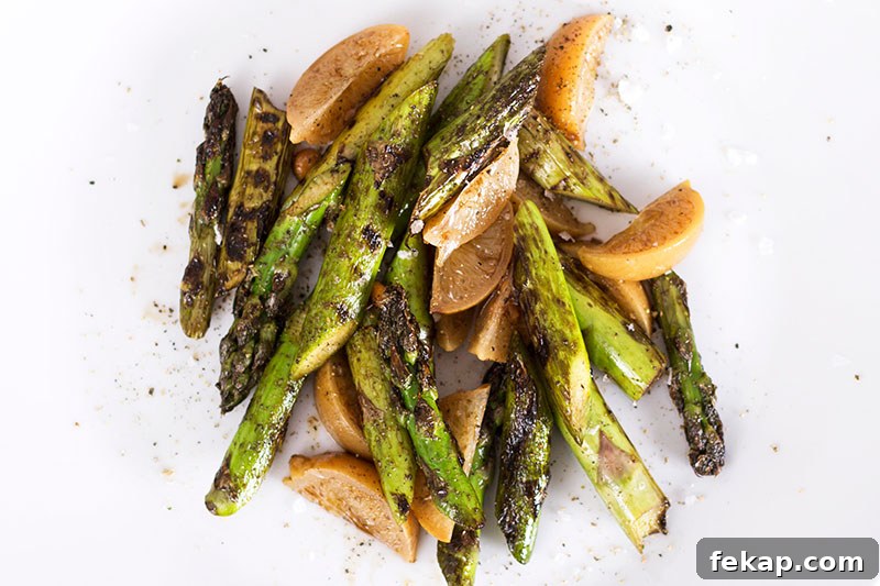 Griddled asparagus with preserved lemons