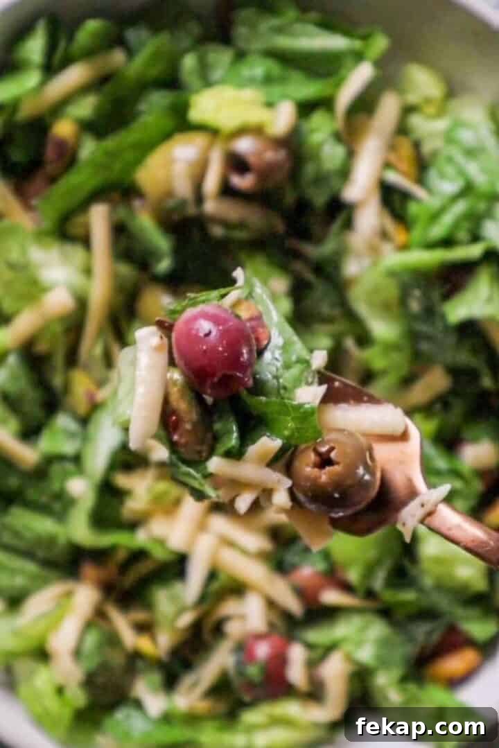 Crispy Romaine Salad Recipe with Lemon Caesar Dressing 6 romaine salad with pistachios and olives