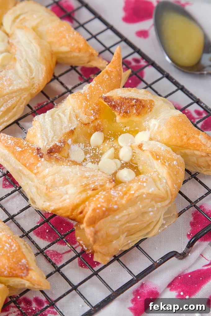 Lemon Curd and White Chocolate Pinwheel Pastries
