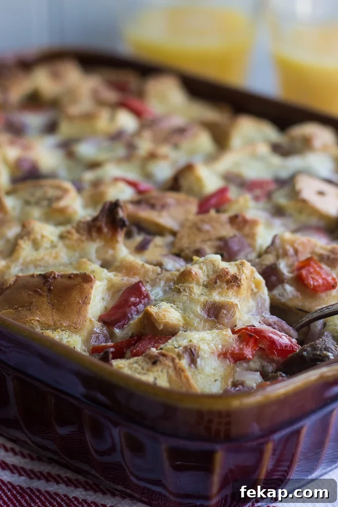 Savory Sausage, Red Pepper and Onion Breakfast Casserole 3 Sausage, Red Pepper and Onion Egg Bake