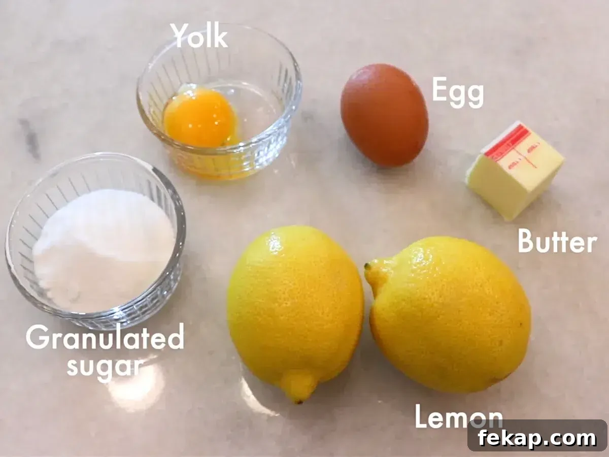 ingredients to make lemon curd