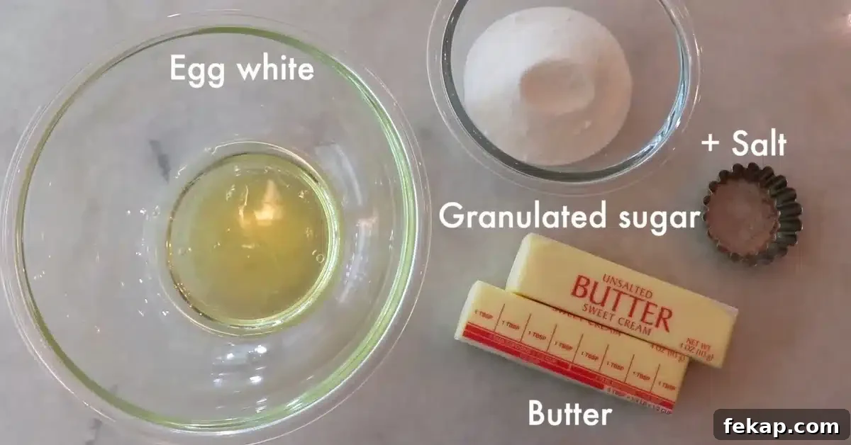ingredients to make Swiss buttercream
