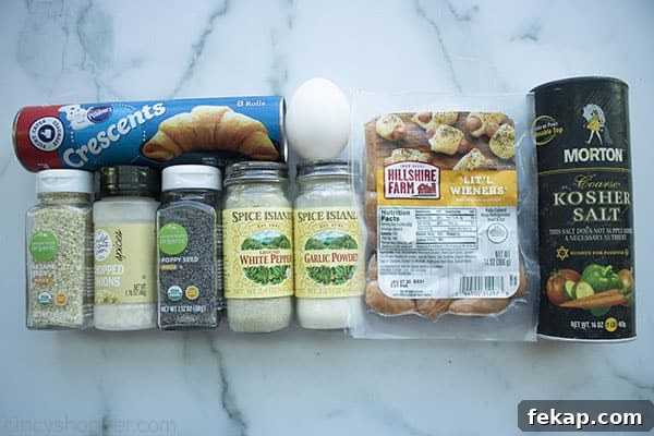 Everything Bagel Pigs in a Blanket Recipe 8 Ingredients for Pigs in a blanket