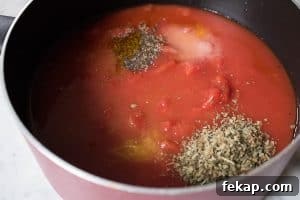 Tomatoes with the pepper, salt, basil, and orange juice