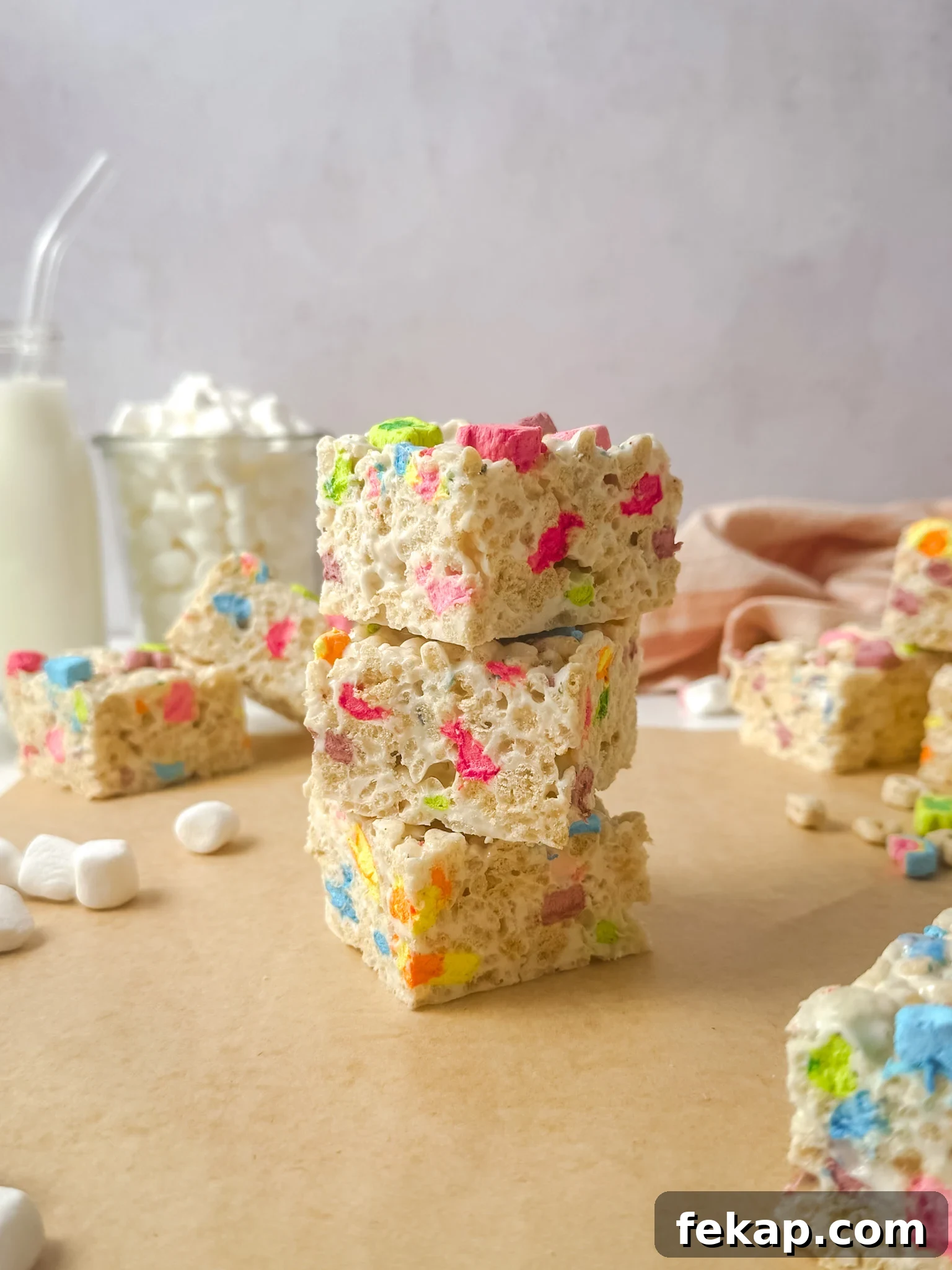 Lucky Charms Rice Krispie Treats Recipe 8 Stack of Lucky Charms Krispie Treats