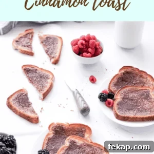 How to Make Homemade Cinnamon Toast 2 Slices of cinnamon toast on a plate