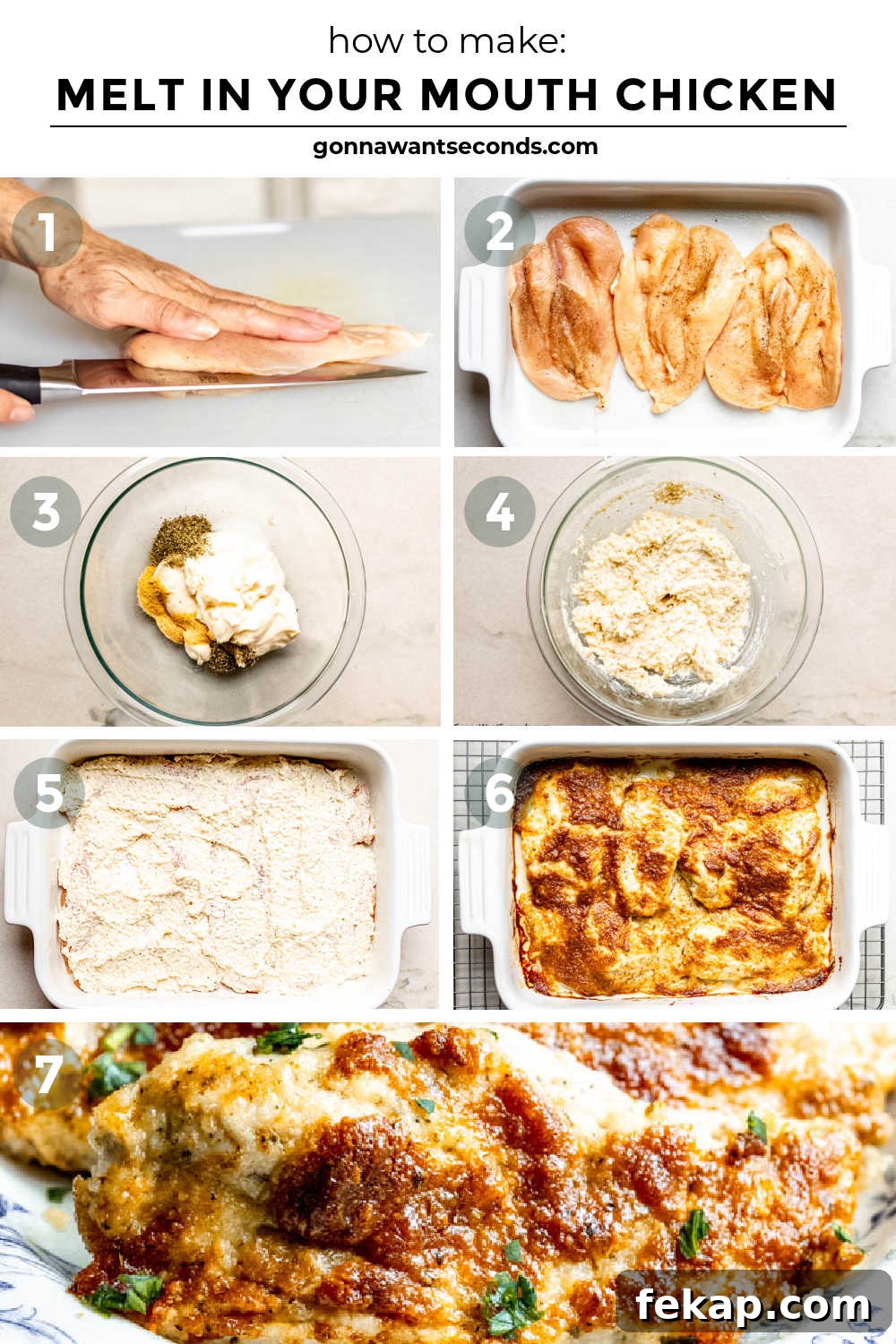 This quick and easy melt in your mouth chicken is so flavorful, creamy, and tender. Toss a salad and serve over rice or noodles. Dinner in 30 minutes! #meltinyourmouthchicken #30minutemeals step by step how to make melt in your mouth chicken