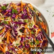 Shredded cabbage and carrot salad.