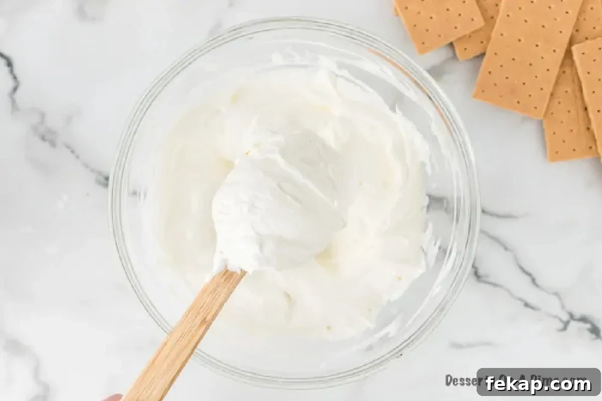 Marshmallow mixture in bowl.