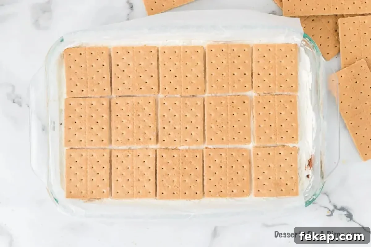 Graham crackers placed on top.