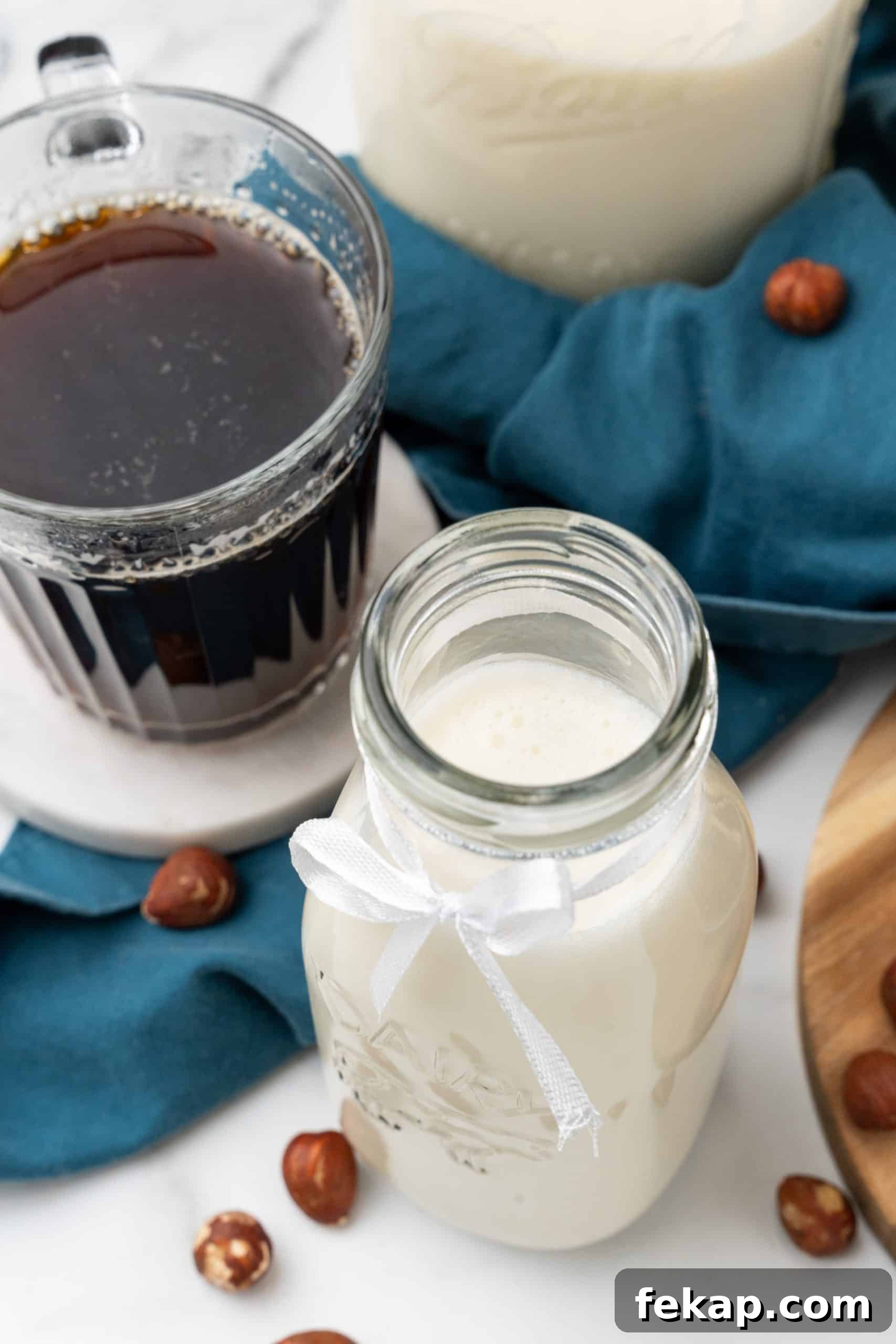Make Your Own Hazelnut Coffee Creamer 3 homemade hazelnut coffee creamer in a small glass jar