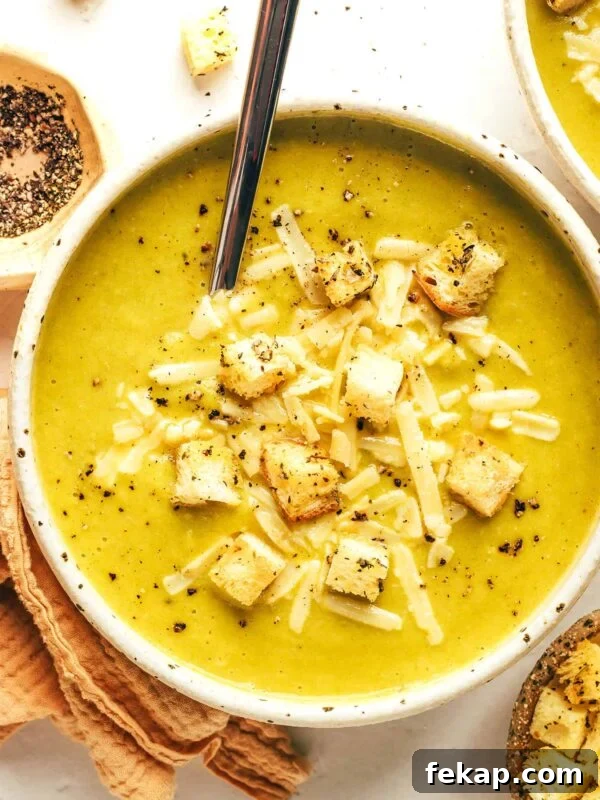 Lightened-up broccoli cheese soup