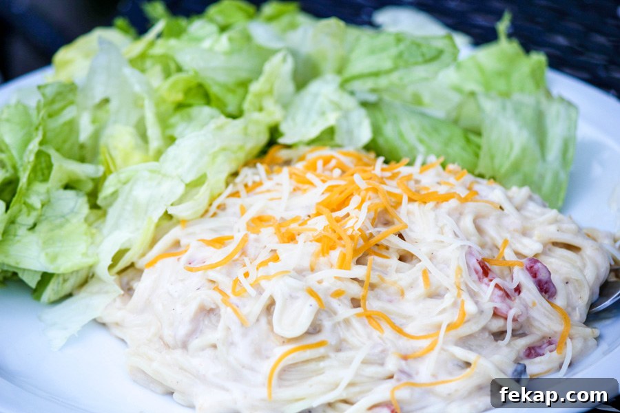 Crockpot Chicken Spaghetti