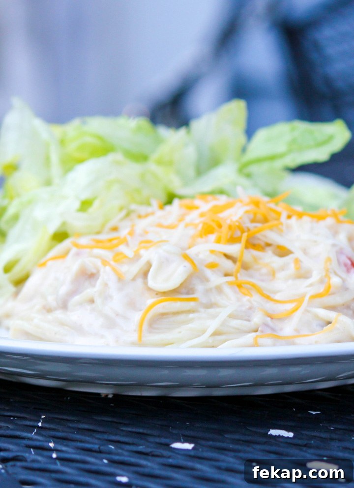 Crockpot Chicken Spaghetti