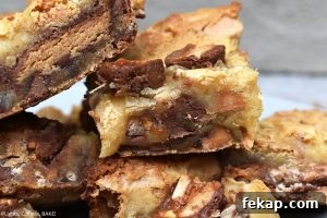 Peanut Butter Cup Blondies Recipe 8 Homemade Peanut Butter Cup Blondies with chocolate chips and roasted peanuts