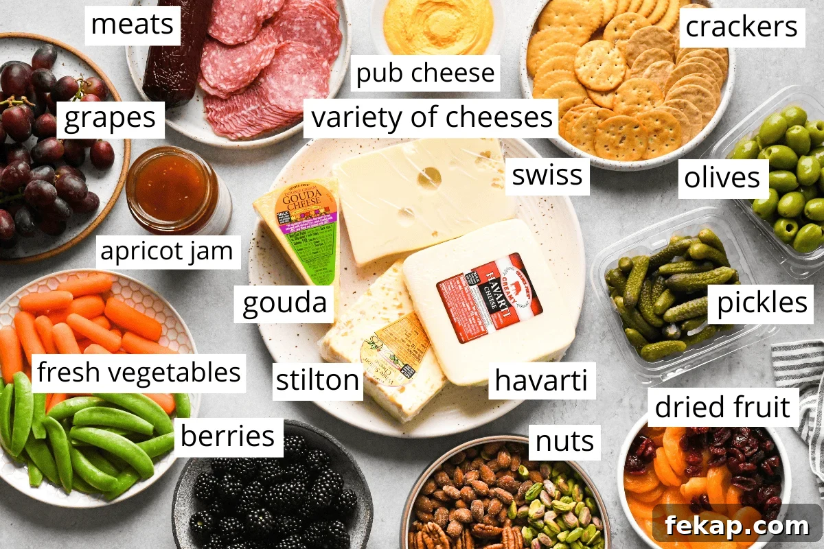 labeled charcuterie board ingredients 