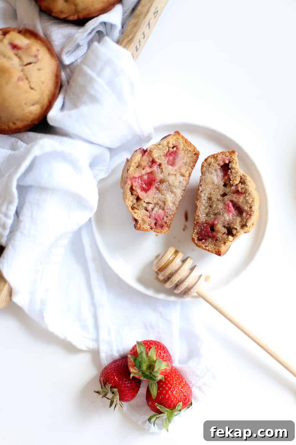 Fresh strawberry muffin ingredients
