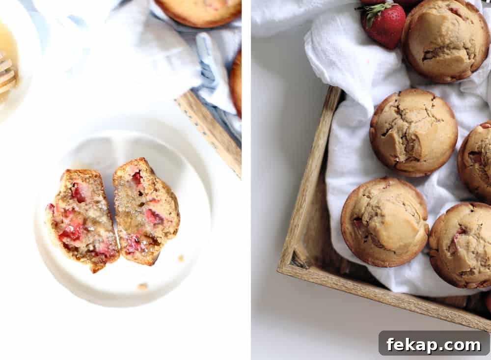 Homemade honey strawberry muffin batter