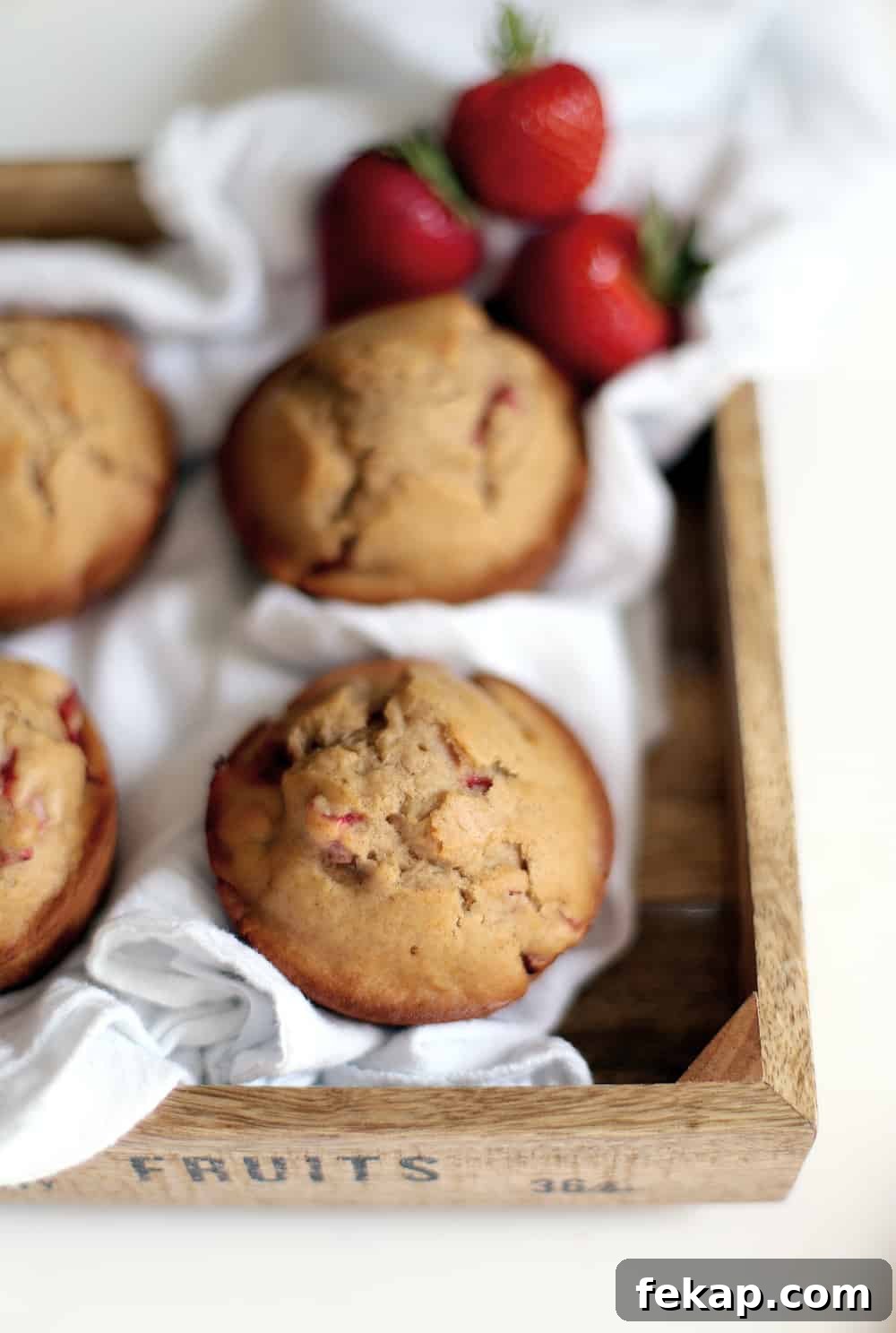 Baked honey strawberry muffins
